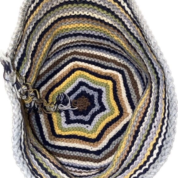 Roots Multicolor Knit Beanie Skull Cap Brown Black Yellow Green White - Picture 6 of 6